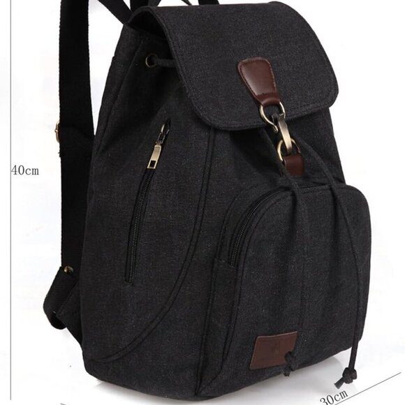 Women Canvas Backpack Purse Small Casual Daypack Multi-Pocket Travel Bag main image 8